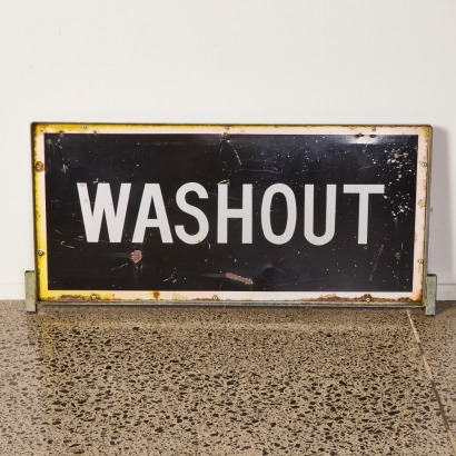 A Vintage 'Washout' Road Sign