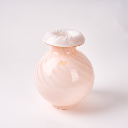 A Pink Swirl Murano Vase For Scruples