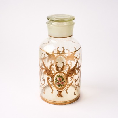 A Painted Large Glass Chemist Bottle