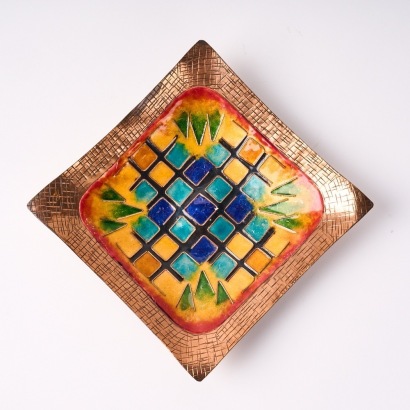 A Mid-Century Enamel on Copper Wall Hanging