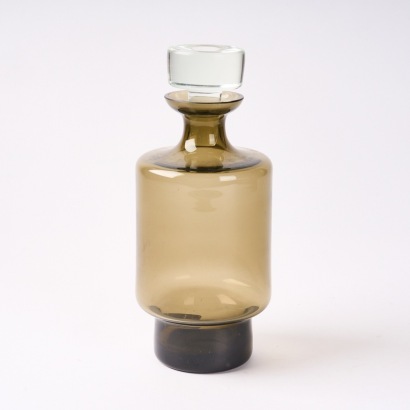 A Mid-Century Smoke Glass Whiskey Decanter