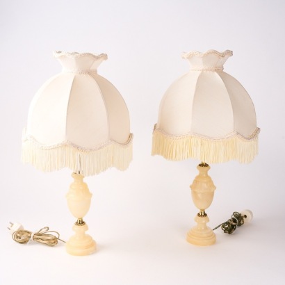 A Pair of AEF Italian Alabaster Table Lamps