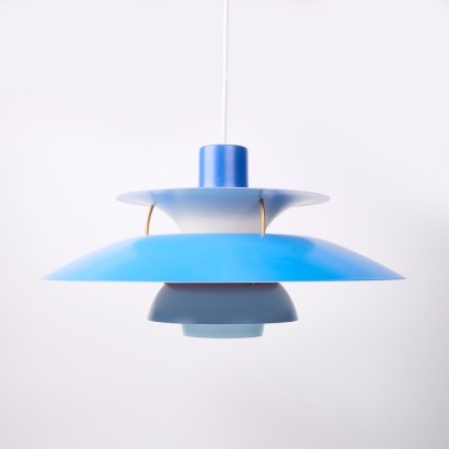 A Blue Louis Poulsen PH5 Pendant Lamp by Poul Henningson