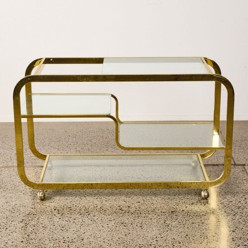 A Design Institute of America Brass Bar Cart