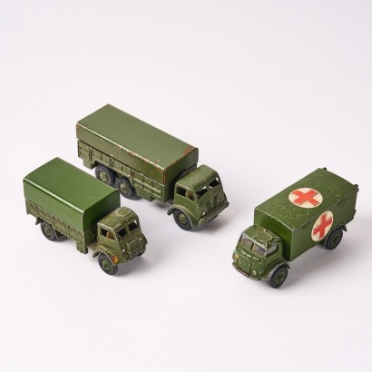 A Trio Of Dinky Army Trucks