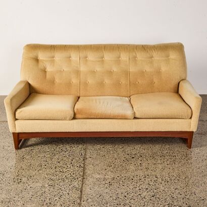 A Don Furniture 3 Seater Couch With Sleigh Base