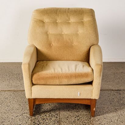 A Don Furniture Single Lounge Chair With Sleigh Base