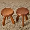 A Pair Of Tabouret Berger Walnut Stools By Charlotte Perriand For Cassina - 2