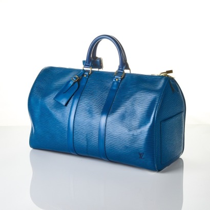 Louis Vuitton, Epi Leather Bleu Toledo Speedy 45