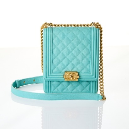 Chanel, Blue Leather North South Boy Bag