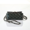 Chanel, Mini Patent Leather Blue Square Flap Bag - 2