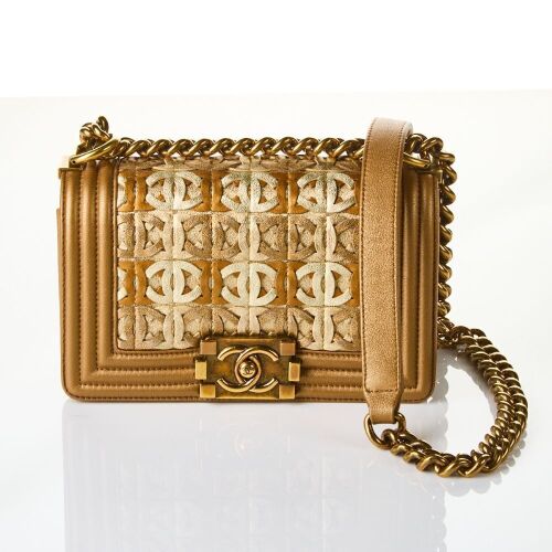 Chanel, Limited Edition Paris-Dubai Runway Metallic Gold Boy Bag, Medium