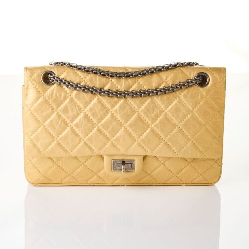 Chanel, 2.55 Aged Gold Metallic Lambskin Reissue 226 Double Flap Bag