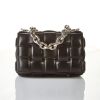 Bottega Veneta, Black Maxi Intrecciato Lambskin Chain Cassette Bag