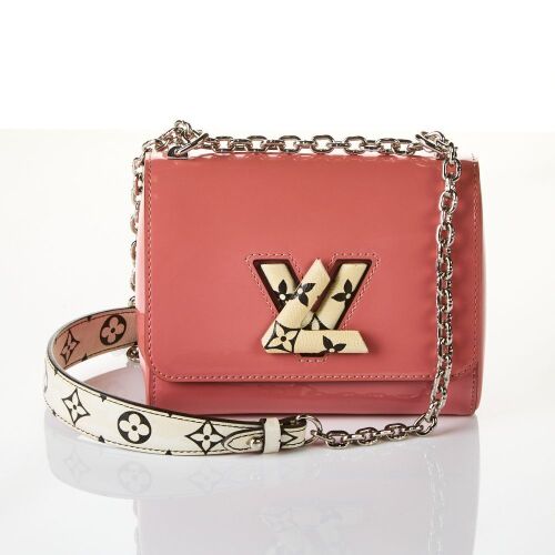 Louis Vuitton, Limited Edition PM Rose Vernis / Monogram Twist Lock Shoulder Bag