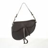 Christian Dior, Black Matt Calfskin Leather Saddle Bag