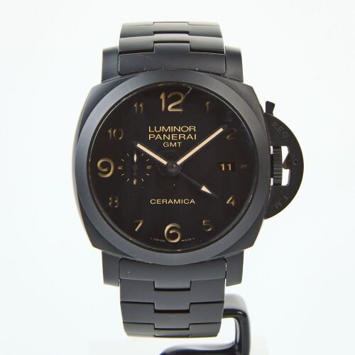 Black Ceramic, 44mm Panerai Luminor 1950 "Tuttonero" GMT Wristwatch