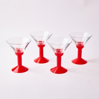 A Set Of Four Memphis Style Cocktails Glasses