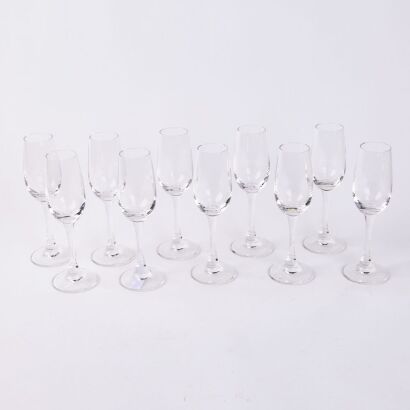 A Set of Ten Short Spiegelau Flutes