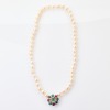 50cm Cultured Pearl Strand with Sterling Silver / 14ct Gold, Gemstone Set Clasp - 2