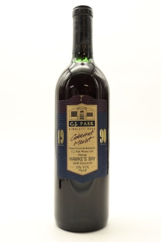 (1) 1990 C.J. Pask Gimblett Road Cabernet Sauvignon - Merlot, Hawke's Bay