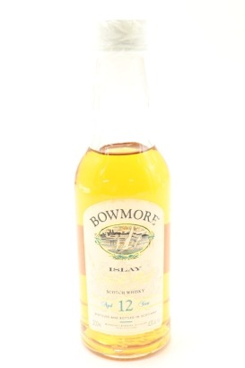 (1) Bowmore 12 Year Old Single Malt Scotch Whisky in Half Pint, 43% ABV, 200ml, Circa 1990s
