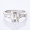 Platinum, 2.04ct Emerald Cut /. .50ct Baguette Diamond Ring