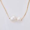 18ct Yellow Gold, Double Pearl Necklace on a 46cm Chain