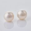 18ct White Gold, 15mm Semi-Round Pearl Stud Earrings