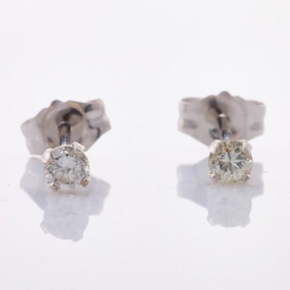 14ct White Gold, 2.65mm Diamond Stud Earrings