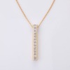 9ct Yellow Gold, .20ct Diamond Bar Pendant on 9ct Rose Gold 44cm Chain