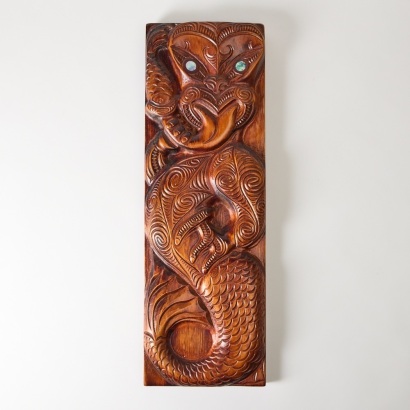 A Whakairo Poupou Panel by Ruihana Rotorua Cooperative Carving Group