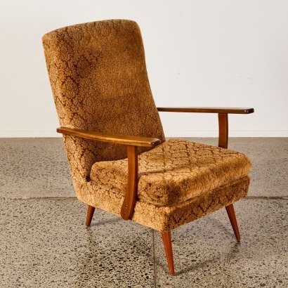 A Mid-Century Mahogany Armchair with Original Upholstery