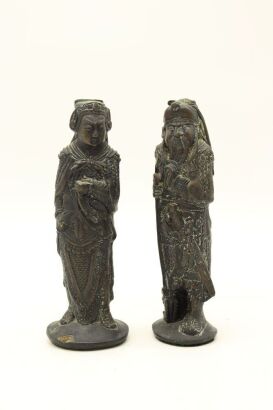 Two Chinese bronze statues