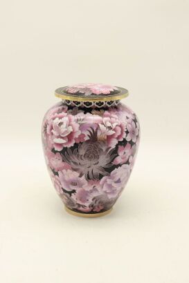 A Chinese cloisonne flower covered jar