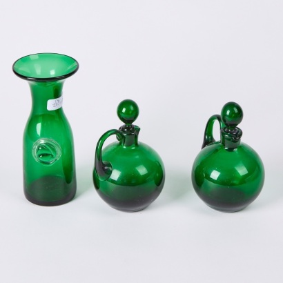 A Trio of Green Glass Pieces