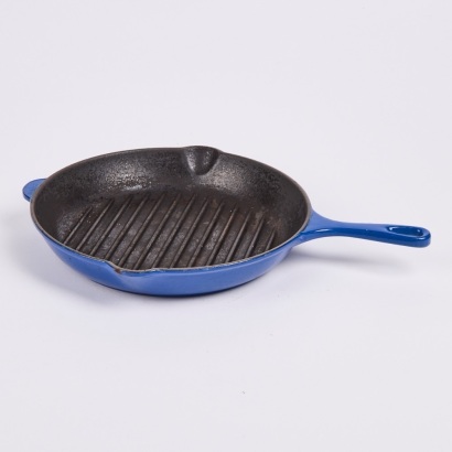 A Blue Le Creuset Skillet 26