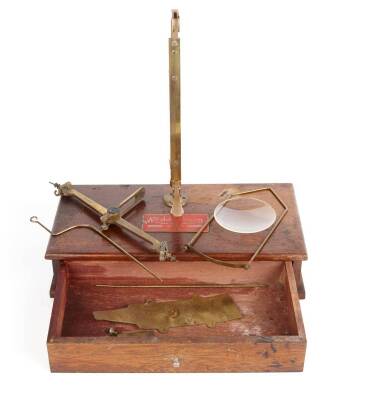 A Vintage Brass and Wooden Boxed 'Wedderburn' Beam Scale