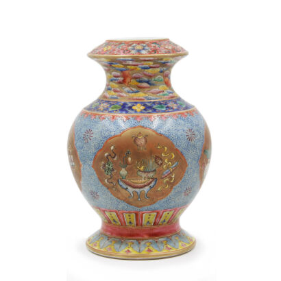 A Chinese Famille Rose Vase (Da Qing Yongzheng Nian Zhi Mark)