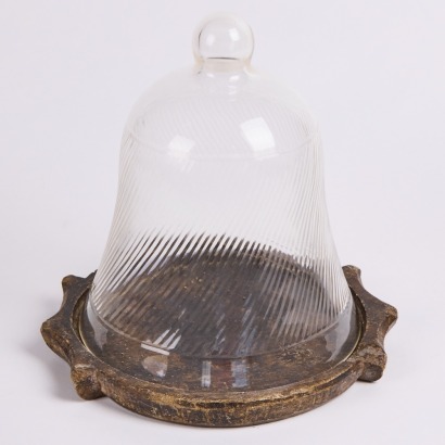 A Vintage Glass Cloche On Hardstone Base