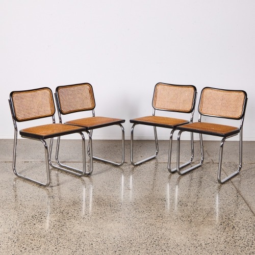 A Set Of Four Vintage Italian Cesca Style Chairs