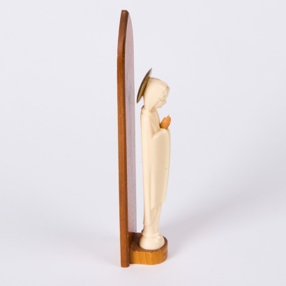 A Wood And Resin Bavarian Miniature Madonna Figurine