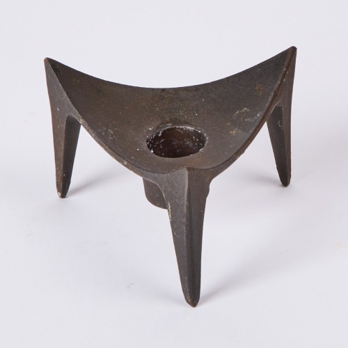 A Danish Brutalist Cast Iron Candle Holder