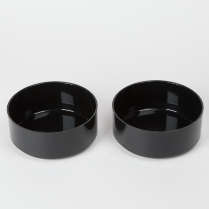 A Pair of Black Design Group Italia New Zealand Made Plastic Bowls