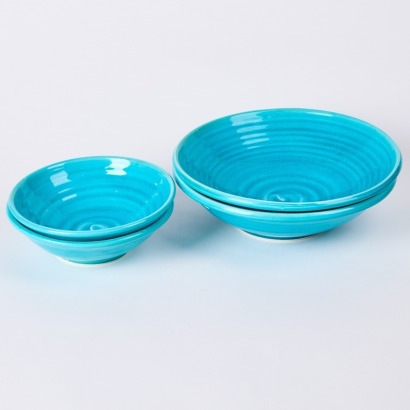 A Collection of Tony Sly Pottery in Turquoise