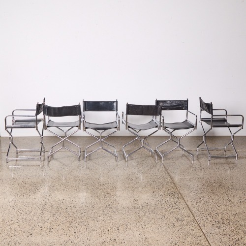 A Set of Six Directors Chairs
