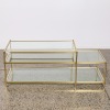 A Contemporary Three Tread Glass Topped Coffee Table - 2