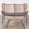 An Outdoor Two Seater Wicker Sofa and Coffee Table - 2
