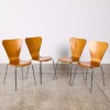 A Set of Four Formed Plywood Chairs by Danske Mobler