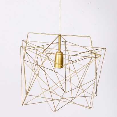 A Mid Century Style Gold Geometric Hanging Light